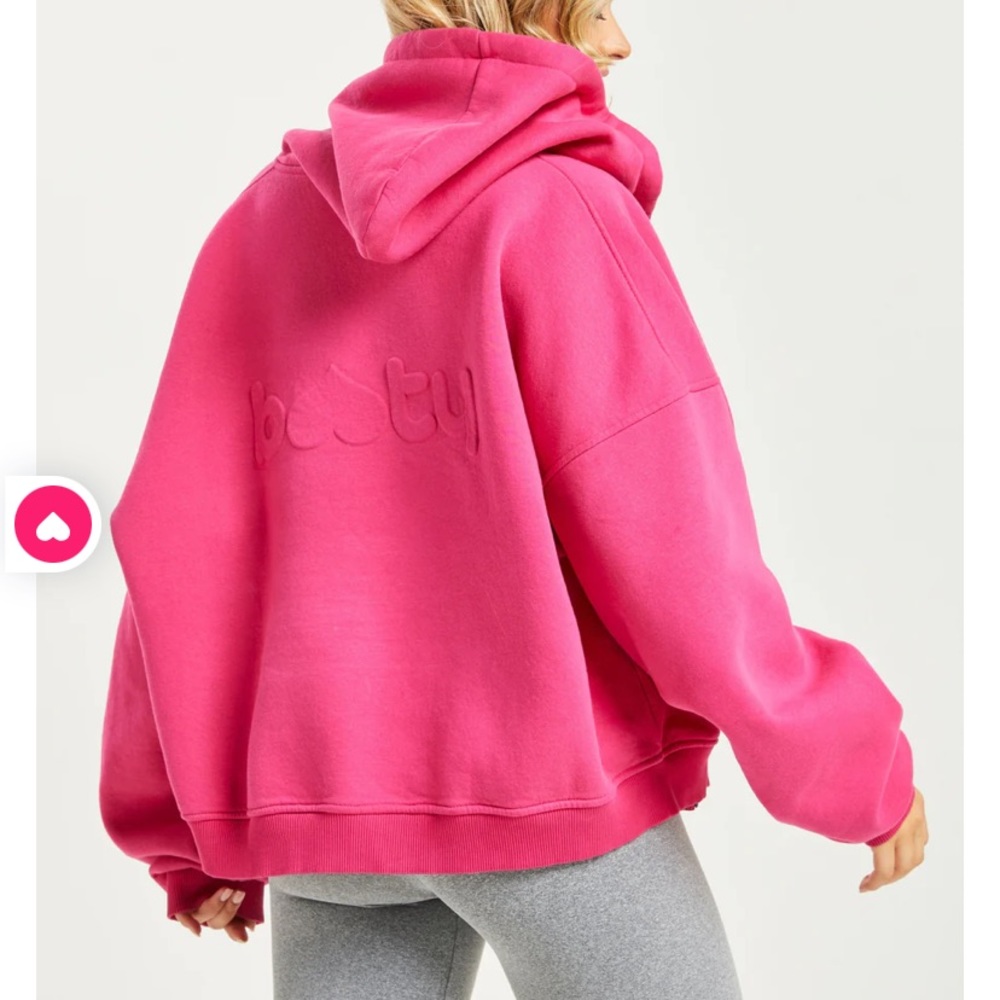 Booty By Brabants Boyfriend Zip Up Hoodie Magenta